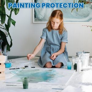 Plastic Drop Cloth 9x12 Ft 0.4 Mil <b>Waterproof</b> <b>Paint</b> Protection Furniture Covering - Product Image 5