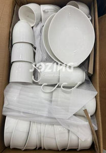 Prix de gros, mélange de bols, tasses, soucoupes, plats, assiettes en céramique blanche, carton en stock, prix bas, vaisselle - Product Image 3