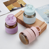 Estudiante Mango portátil Mini Shaker Cup Cute Fat Glass Split Water Cup Soporte para teléfono móvil Regalo