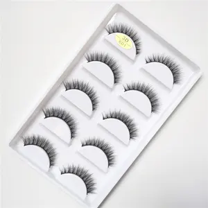 manufacturers full strip eyelashes 5 pairs natural false eyelashes vegan 3d faux mink lashes x01