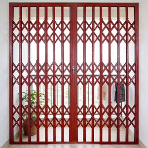 Porte coulissante en alliage d'aluminium avec <span class=keywords><strong>protection</strong></span> anti-effraction et <span class=keywords><strong>grille</strong></span> pliable pour la <span class=keywords><strong>protection</strong></span> des fenêtres - Product Image 2