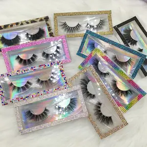 Rhinestone Lashes กรณีพอดี18มม.20มม.23มม.ขนตาธรรมชาติ5d 3d Mink Eye Lash ขนตาปลอมบรรจุภัณฑ์