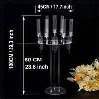 Zhuoyun bonne qualité événement vacances Table décoration bougeoir Transparent acrylique mariage pièce maîtresse