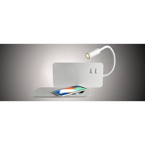 APPLIQUE A LED IPNO SX BIANCA RICARICA USB E WIRELESS - 810lm 4000K 6+3W - Product Image 1