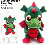 Jouet en peluche dinosaure en gros, peluche dragon vert, animal en peluche, mini jouet dragon Krakow pour la Pologne