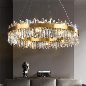 All-Copper Minimalist Modern Luxury Crystal Lighting Fixture Postmodern High-End Dining Room Bedroom Hotel Nordic Style for - Product Image 1