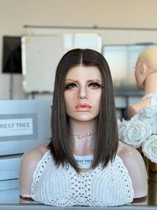 Peluca de <span class=keywords><strong>Cabello</strong></span> Humano <span class=keywords><strong>Corto</strong></span> Tipo <span class=keywords><strong>Bob</strong></span>, Color Oscuro, con un Solo Moño, Diseño de Lujo 5.0 Shy, Peluca Judía con Encaje HD para Mujer - Product Image 2