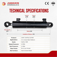 Vérin hydraulique de nivellement à double effet Jiangxin 20MPa, alésage 63mm, tige 30mm, course 260mm, en acier durionisé, équipement industriel CE