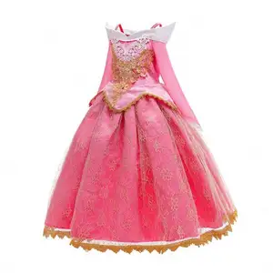 Roze Prinses Kostuum Voor Meisjes 3-10y 2024 Meisje Verkleed Slapende Schoonheid