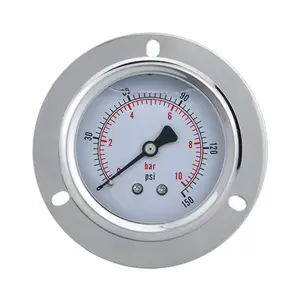 Flange Edge Panel Glycerin Oil Filled Manometer 2.5% High-Precision Pressure Gauge For Water