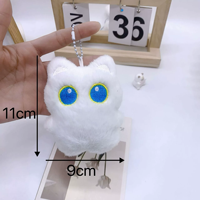 Porte-clés en peluche chat noir mignon qui couine, pendentif jouet, poupée câline, coussin BB, style décontracté, utilisation quatre saisons, pour garçons et filles