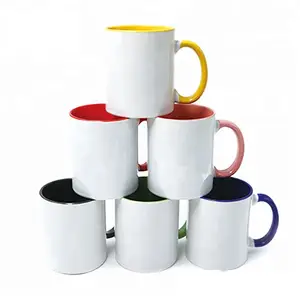 Wholesale Custom Personalized Inner Colored Sublimation 11oz Porcelain Coffee Mug