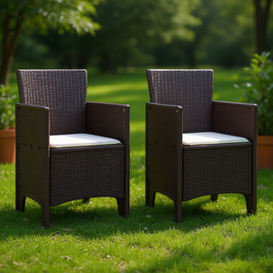 Chaise de jardin en polypropylène marron 20,87 x 19,29 x 33,46 pouces, mobilier d'extérieur au design contemporain, durable - Product Image 2