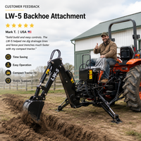 Aksesoris Backhoe Traktor Kompak LW-5 15-25HP PTO Hidrolik 3 Titik Hitch Backhoe Loader untuk Penggunaan Pertanian