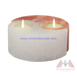 ที่ใส่เทียนทีไลท์คริสตัลรูปหินเกลือรูปทรงหยินหยางงานหัตถกรรมจากธรรมชาติทำมือ - Product Image 5