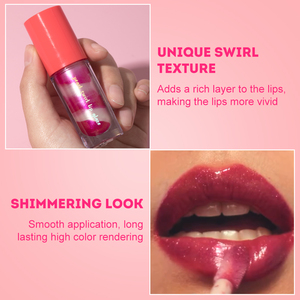 Etiqueta privada Lujoso Brillo de labios vegano Único Orgánico Sabor afrutado Remolino Textura nacarada Maquillaje Lápiz labial - Product Image 5