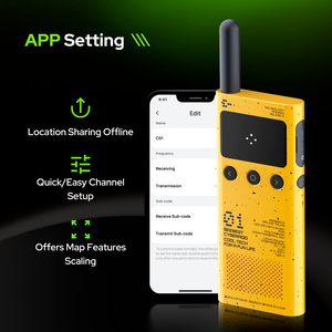 BEEBEST A101OS Lito Walkie Talkie PMR/FRS/UHF con Cambio Libre de Banda, PTT de Dedo, Programación por APP, <span class=keywords><strong>VOX</strong></span> Ultrafino de 14mm, Radio de Banda Amateur para Ciclismo - Product Image 2