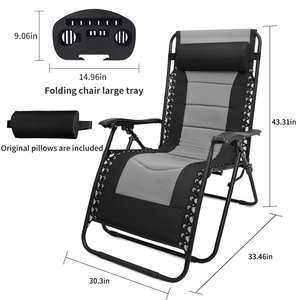 Sedia a Sdraio Pieghevole da Esterno Dingsheng Zero Gravity con Cuscino e Poggiapiedi, Sedia Reclinabile Regolabile - Product Image 4
