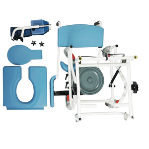 MUNIU POWER MN6206 Rehabilitation Tilt Aluminum Commode <strong>Chair</strong> with Toilet Pot <strong>Shower</strong> <strong>Chair</strong> 5-inch Front/Rear Wheels - Product Image 5