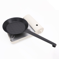 Panci masak besi datar hitam tidak dilapisi, dengan alur berlian timbul Dia 24 /26/ 28 cm