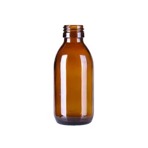 Botella de vidrio de jarabe de ámbar, 60ml, 125ml, 100ml, venta al por mayor
