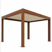 Pergola de luxe 3x3m avec rideaux, en aluminium extrudé 6063-T6, étanche, écologique, facile à assembler, pour hôtel, fabrication OEM