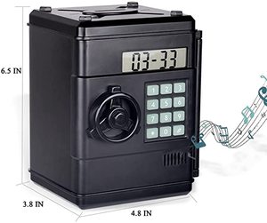 Hucha Digital Electrónica Personalizada para Niños, Máquina <span class=keywords><strong>de</strong></span> Juguete Tipo Cajero Automático para Contar Monedas y Ahorrar Dinero - Product Image 2
