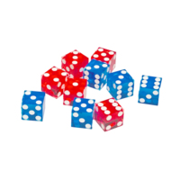Dés en acrylique bleus durables en gros, dés transparents à 6 faces pour les fêtes et le divertissement