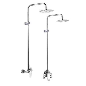 Juego de Ducha Cromado de Pared, Acero Inoxidable, Diseño Minimalista, Forma Curva, 25 Pulgadas, Solución Completa para Proyectos - Product Image 1