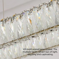 Lustre de salle à manger en cristal de luxe léger, nouveau modèle 2026, LED étanche, compatible Tmall Genie, garantie de 2 ans