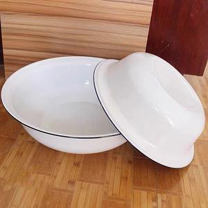 Vente en gros de grand bol à mélanger en fonte émaillée de 50 cm, émail blanc - Product Image 1