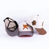 Nueva gorra de béisbol de ala curva OEM de 2 tonos Alibaba, sombreros de gamuza personalizables de dos tonos, gorra de béisbol personalizada de 5 paneles