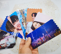 Billet d'avion personnalisé de voyage avec paillettes en papier Photocard holographique Kpop avec bannière en papier holographique