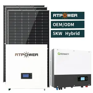 New Photovoltaic Off-Grid Solar Power 5Kw 6Kw 10Kw System Kit Battery Pack Panel System