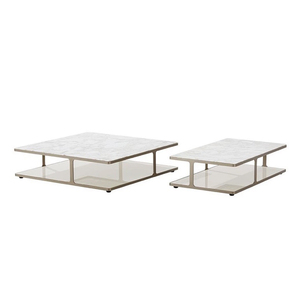 Mesa Auxiliar Moderna de Acero Inoxidable, Mesa de Centro de Lujo para Sala de Estar, Muebles de Diseño Italiano, Mesa de Cóctel Cuadrada - Product Image 5