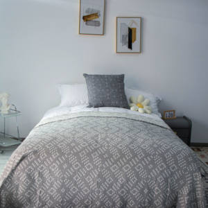 Couverture de lit de plage en jacquard teint en fil, ultra douce et résistante aux rides, chevron de diamant clair de <span class=keywords><strong>lune</strong></span>, personnalisée - Product Image 5