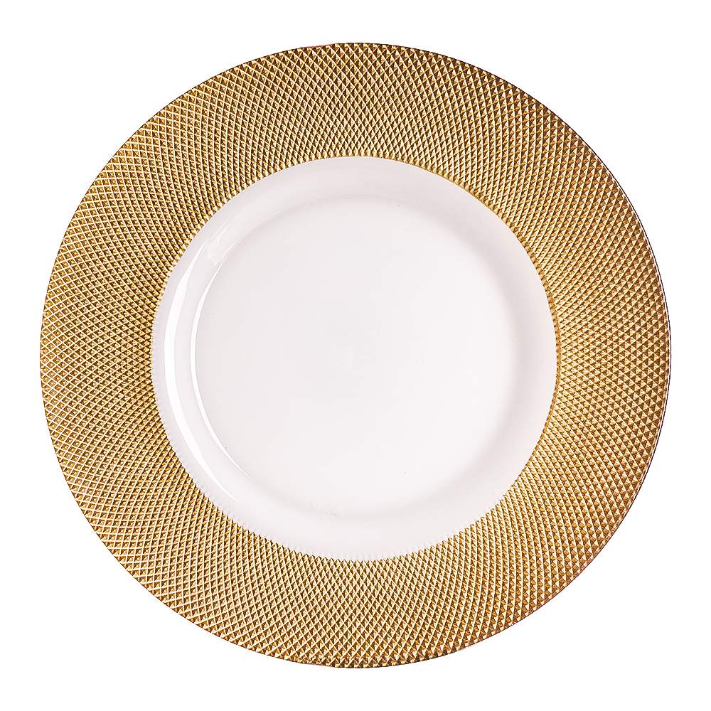 White with gold edge