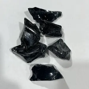 Piedras preciosas naturales de cristal, piedras de obsidiana, piedra de cristal sin procesar, venta al por mayor