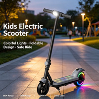 Trottinette électrique pliable 150W pour enfants, 12 km/h, légère, portable, avec lumières LED