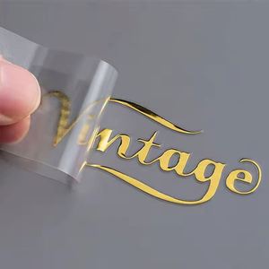 5X5CM 3D Gold Silver Transfer Sticker Nombre LOGO Embalaje personalizado Electrochapa Custom Metal Sticker - Product Image 1