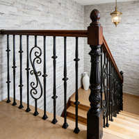 Balustres d'escalier en fer massif de haute qualité, faciles à installer, en forme de S, pour escalier d'appartement intérieur, villa