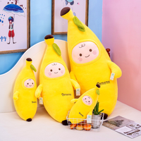 Nouvelle conception, oreiller en forme de banane, poupée kawaii, jouet en peluche émotionnel, peluche super douce, rembourrage en coton PP, cadeau pour enfant