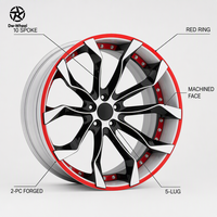 Jantes forgées Dw 2PC 19 20 21 22 pouces 10 rayons avec anneau rouge usiné bicolore compatibles Mercedes Benz – Vente en gros directe usine OEM ODM
