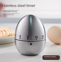 Temporizador de Cocina IStapromo, Temporizador de Huevos de Acero Inoxidable, Reloj Despertador Mecánico de 60 Minutos