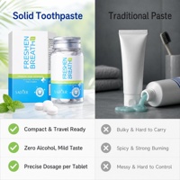 Comprimés de dentifrice solides à mâcher Sadoer de haute qualité, saveur menthe, haleine fraîche, blanchiment des dents, dentifrice portable pour les voyages