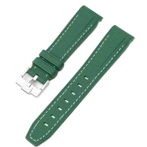 Bracelet de montre en caoutchouc tressé à extrémités courbes Trendybay, à dégagement rapide, pour remplacement, compatible avec les montres de 20 mm, idéal pour la plongée sportive. - Product Image 4
