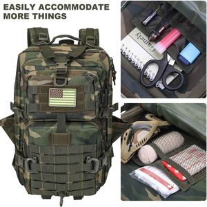 Mochila Táctica de Asalto MOLLE de 45L Resistente al Agua, Mochila de Camping con 5 Compartimentos y Porta Botellas para 3 Días - Product Image 6