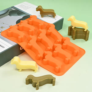 Moule à glaçons en silicone en forme de chien <span class=keywords><strong>teckel</strong></span> moule à gâteau de chiot jetable moule à glaçons au <span class=keywords><strong>chocolat</strong></span> - Product Image 1