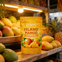 Sachets Mylar personnalisés refermables à fermeture éclair pour bonbons mangue et confiseries, emballage alimentaire