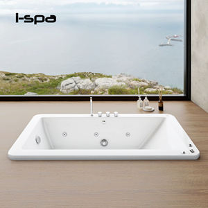 Baignoire autoportante moderne en acrylique avec fonction massage et finition blanche - Product Image 1